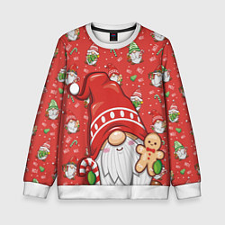 Детский свитшот Новогодний гном с пряником
