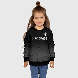Свитшот детский Dead Space glitch на темном фоне: символ сверху, цвет: 3D-черный — фото 2
