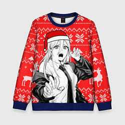 Детский свитшот Новогодняя Пауэр: Человек-бензопила