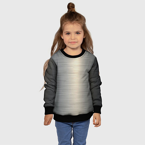 Детский свитшот Нержавейка - текстура / 3D-Черный – фото 4