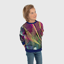 Свитшот детский Неоновые волнообразные линии, цвет: 3D-синий — фото 2