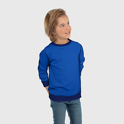 Свитшот детский Плетёная синяя ткань - паттерн, цвет: 3D-синий — фото 2