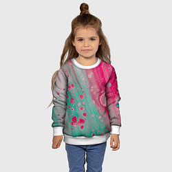 Свитшот детский Розовые и голубые краски, цвет: 3D-белый — фото 2