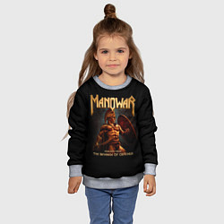 Свитшот детский Manowar rock, цвет: 3D-меланж — фото 2