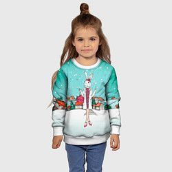 Свитшот детский Зайчиха модница, цвет: 3D-белый — фото 2
