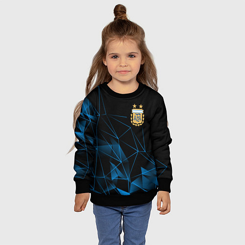 Детский свитшот Сборная Аргентины линии / 3D-Черный – фото 4