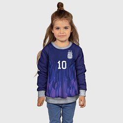 Свитшот детский Месси Аргентина ЧМ 2022 выездная, цвет: 3D-меланж — фото 2