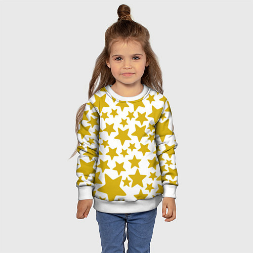 Детский свитшот Жёлтые звезды / 3D-Белый – фото 4