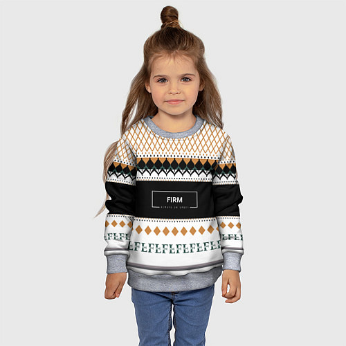 Детский свитшот FIRM как свитер из детства / 3D-Меланж – фото 4