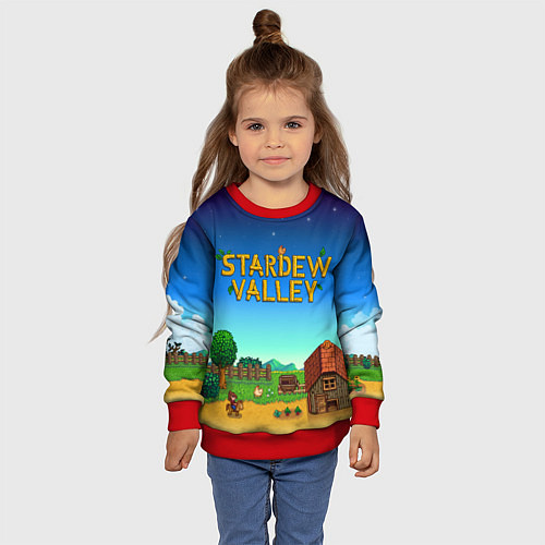 Детский свитшот Мой дом в Stardew Valley / 3D-Красный – фото 4
