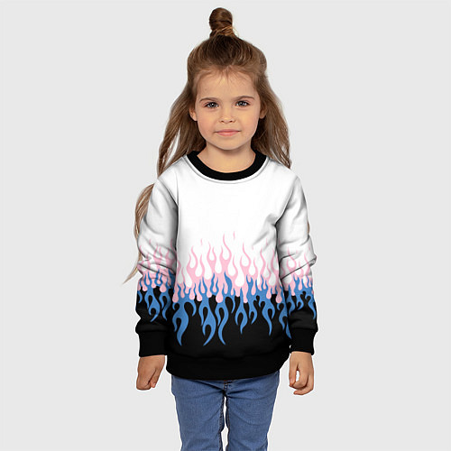 Детский свитшот Ледяное пламя / 3D-Черный – фото 4