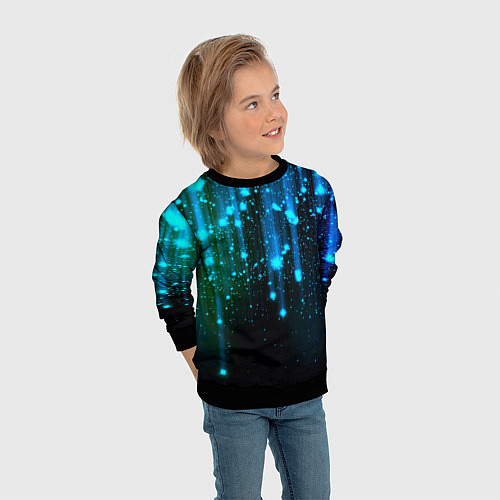 Детский свитшот Space - starfall / 3D-Черный – фото 3