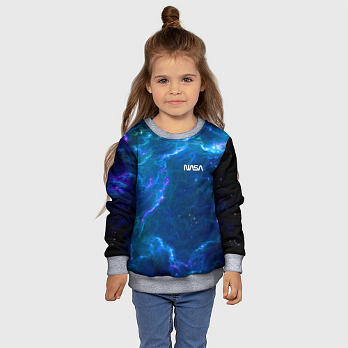 Детский свитшот Бескрайний космос - Nasa / 3D-Меланж – фото 4