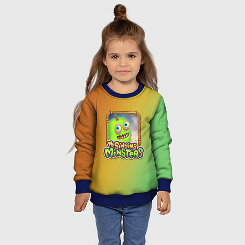 Детский свитшот My Singing Monsters - Зерномех / 3D-Синий – фото 4