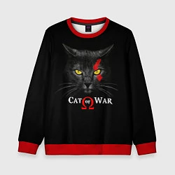 Свитшот детский Cat of war collab, цвет: 3D-красный