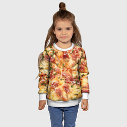 Свитшот детский Вкусная пицца, цвет: 3D-белый — фото 2
