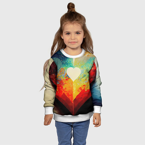 Детский свитшот Your heart / 3D-Белый – фото 4