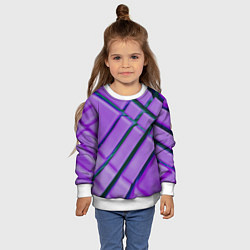 Свитшот детский Фиолетовый фон и тёмные линии, цвет: 3D-белый — фото 2