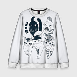Свитшот детский Любопытные кошки, цвет: 3D-белый