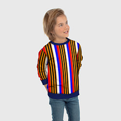 Свитшот детский Полосы триколор георгиевская лента, цвет: 3D-синий — фото 2