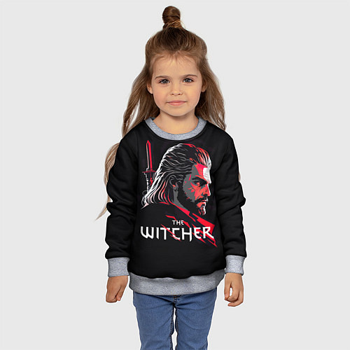 Детский свитшот Witcher art / 3D-Меланж – фото 4