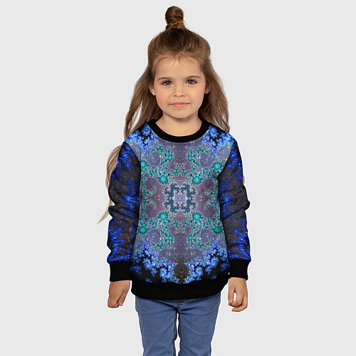 Детский свитшот Космические фракталы / 3D-Черный – фото 4