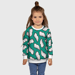 Свитшот детский Книжный узор, цвет: 3D-белый — фото 2