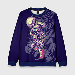 Свитшот детский Космонавт с луной, цвет: 3D-синий