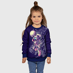 Свитшот детский Космонавт с луной, цвет: 3D-синий — фото 2