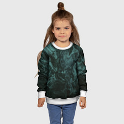 Свитшот детский Тёмно-синий водянистый туман, цвет: 3D-белый — фото 2