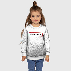 Свитшот детский Василиса - в красной рамке на светлом, цвет: 3D-белый — фото 2