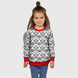 Свитшот детский Черно белый геометрический узор, цвет: 3D-красный — фото 2