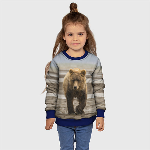 Детский свитшот Медвежонок в аэропорту / 3D-Синий – фото 4