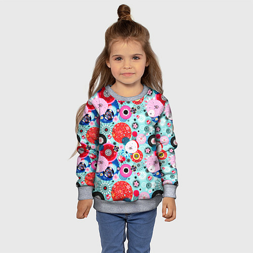 Детский свитшот Abstract flowers / 3D-Меланж – фото 4