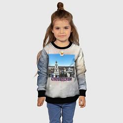Свитшот детский Слободской - колокольня и Соборная площадь зимой, цвет: 3D-черный — фото 2