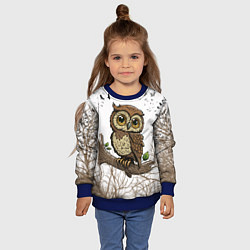 Свитшот детский Милая совушка, цвет: 3D-синий — фото 2
