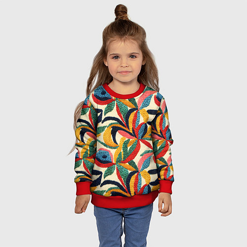Детский свитшот Эффект вышивки / 3D-Красный – фото 4