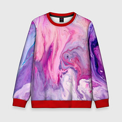 Свитшот детский Разлитая смешанная краска, цвет: 3D-красный