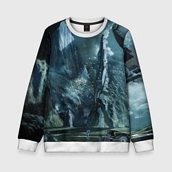Детский свитшот Сай-фай тёмные горы и корабль