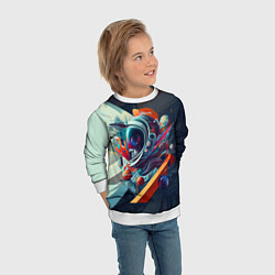 Свитшот детский Космос в стиле кубизма, цвет: 3D-белый — фото 2