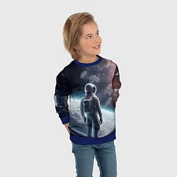 Свитшот детский Одиночество в космосе, цвет: 3D-синий — фото 2