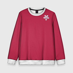 Детский свитшот Белый цветок на Вива Маджента