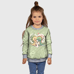 Свитшот детский Мистер Влюбленный динозавр, цвет: 3D-меланж — фото 2
