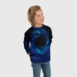 Свитшот детский Воронка в космосе, цвет: 3D-синий — фото 2