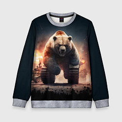 Свитшот детский Медведь-танк, цвет: 3D-меланж