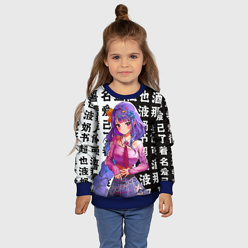 Детский свитшот Genshin Impact Шогун Райден / 3D-Синий – фото 4