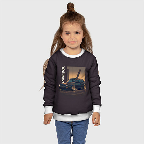 Детский свитшот Volkswagen Golf class / 3D-Белый – фото 4