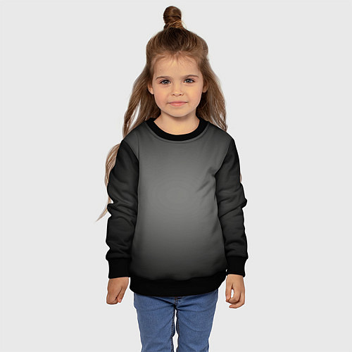 Детский свитшот Серый, черный градиент / 3D-Черный – фото 4