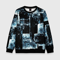 Свитшот детский Голубой, чёрный и белый абстракт, цвет: 3D-черный