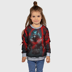 Свитшот детский Брутальный оборотень, цвет: 3D-меланж — фото 2